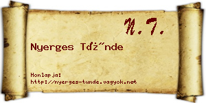 Nyerges Tünde névjegykártya