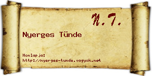 Nyerges Tünde névjegykártya